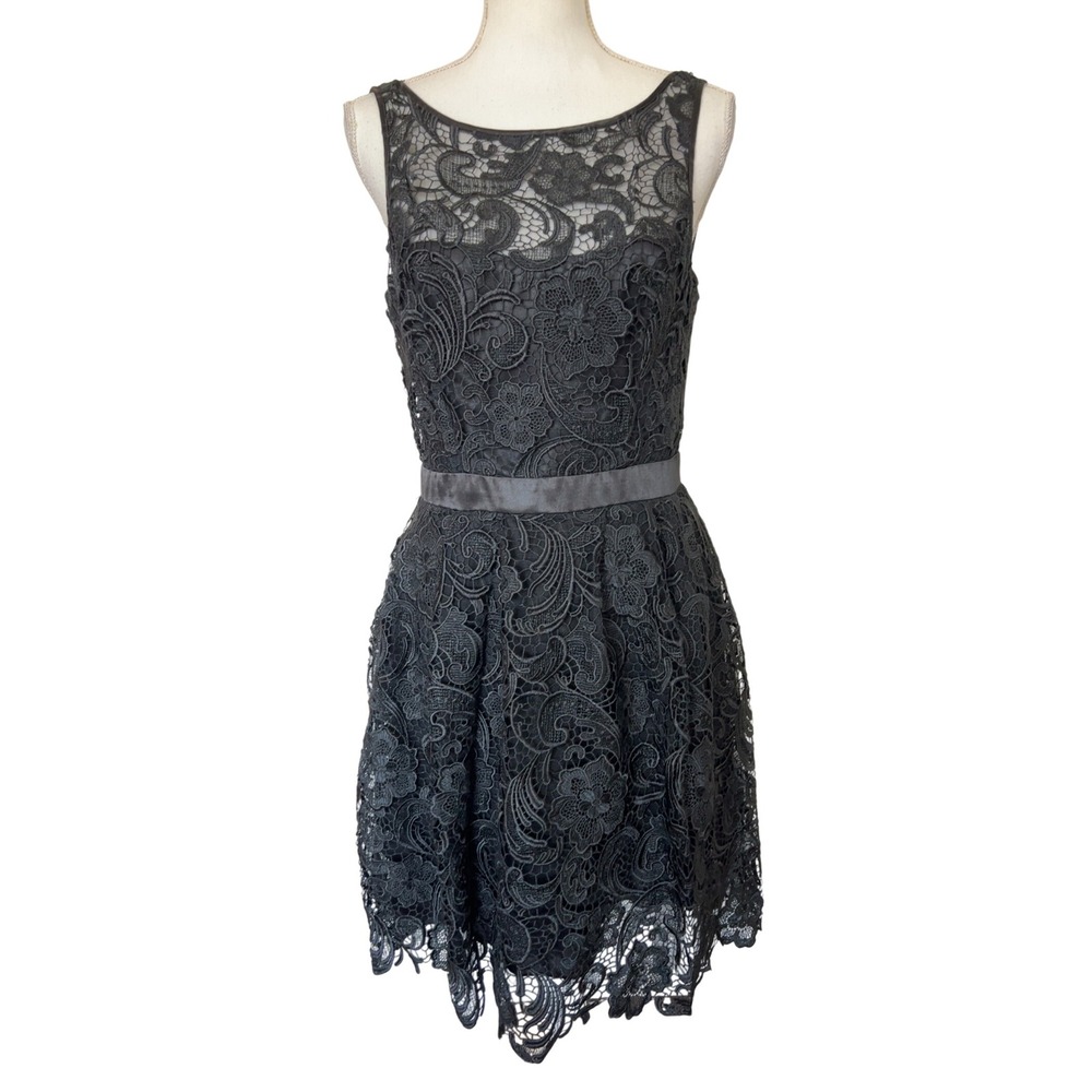 Aidan Mattox Black Lace Dress Size 8